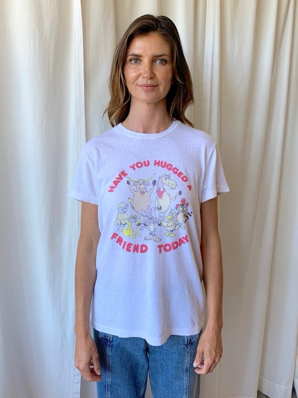 RE/DONE - 70s loose tee - hug a friend - sz m